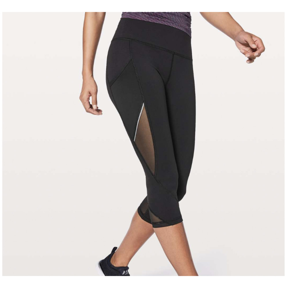 Lululemon Fast As Light Crop 19" Black SZ 2